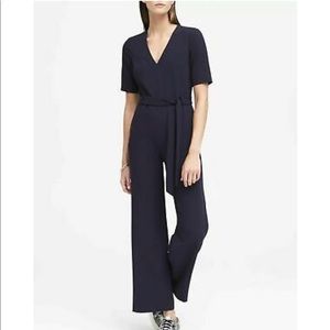 Banana Republic wide leg navy blue jump suit